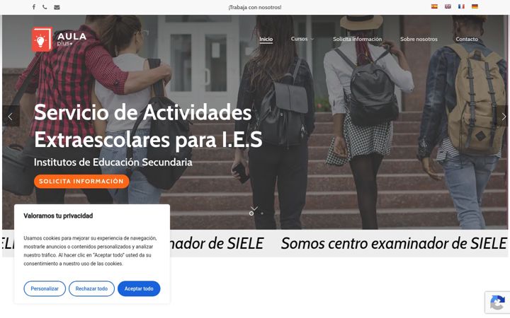 Ekraanipilt saidist aulaplusactividades.com