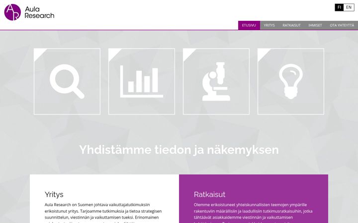 Screenshot of aularesearch.fi