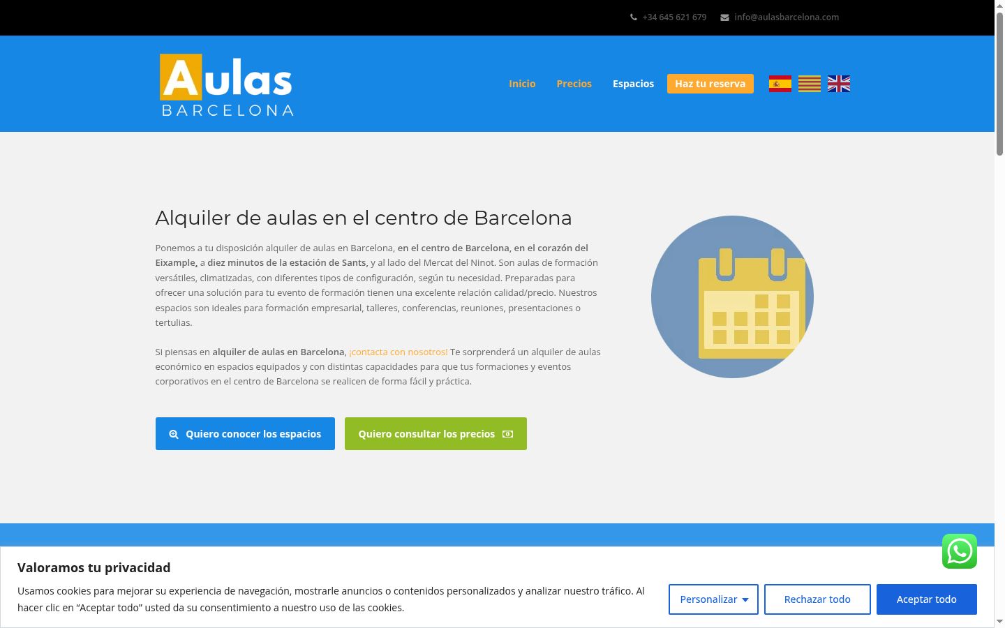 Screenshot del banner di consenso mostrato prima di qualsiasi interazione