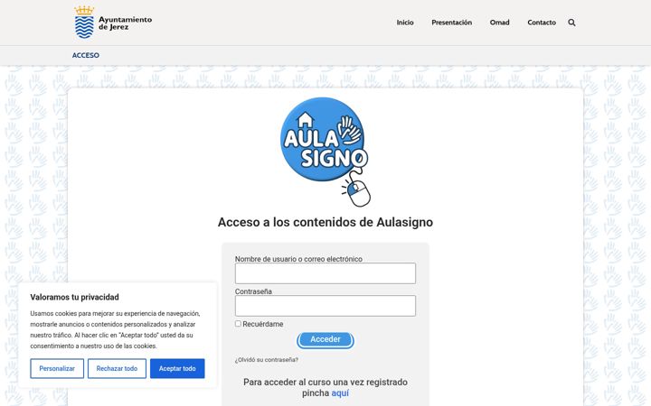 Екранна снимка на aulasigno.es
