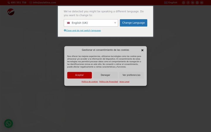 Screenshot of aulatina.com