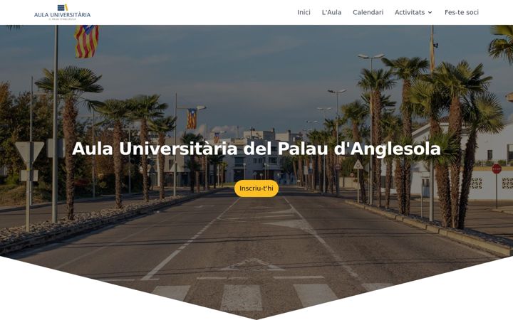 Kuvakaappaus sivustosta aulauniversitariadelpalaudanglesola.cat