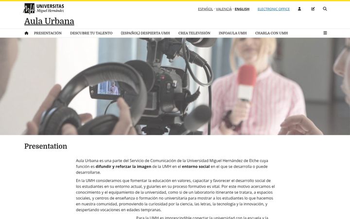 Screenshot von aulaurbana.umh.es