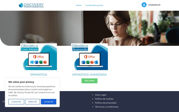 Screenshot of aulavirtualdiscoveryformacion.com