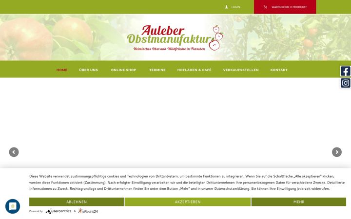 Screenshot stránky auleber-obstmanufaktur.de