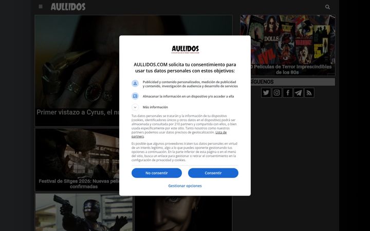 Screenshot of aullidos.com