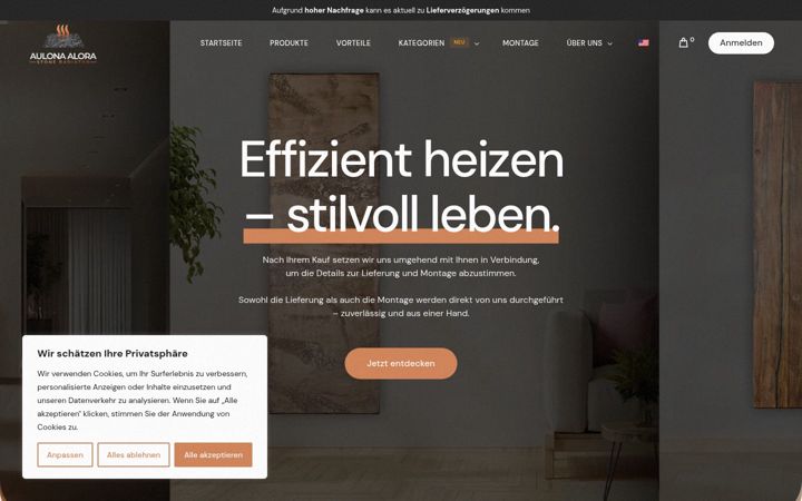 Screenshot of aulona-alora.de