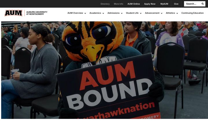 Screenshot of aum.edu