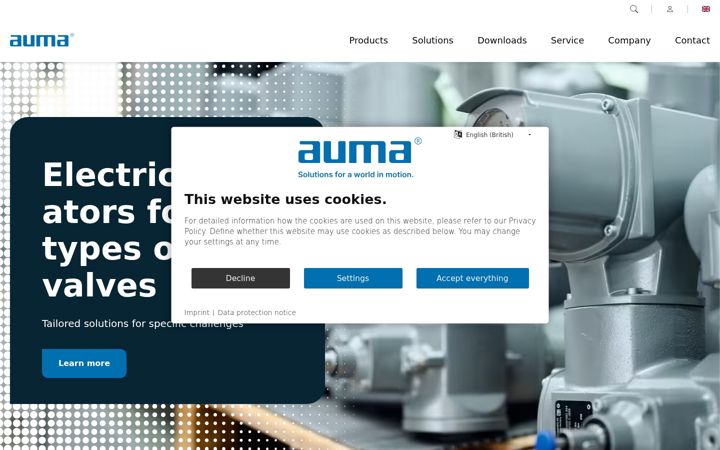 Screenshot of auma.com