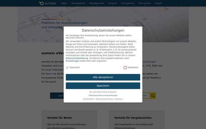 Screenshot of aumass.de