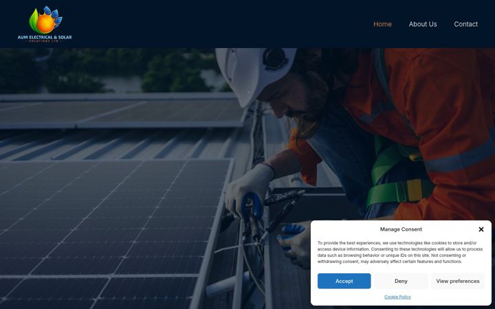 Screenshot of aumelectricalsolutions.co.uk