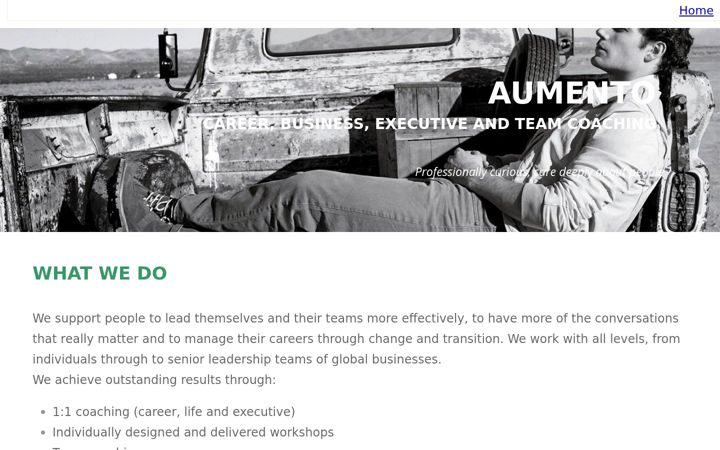 Screenshot of aumentocoaching.co.uk