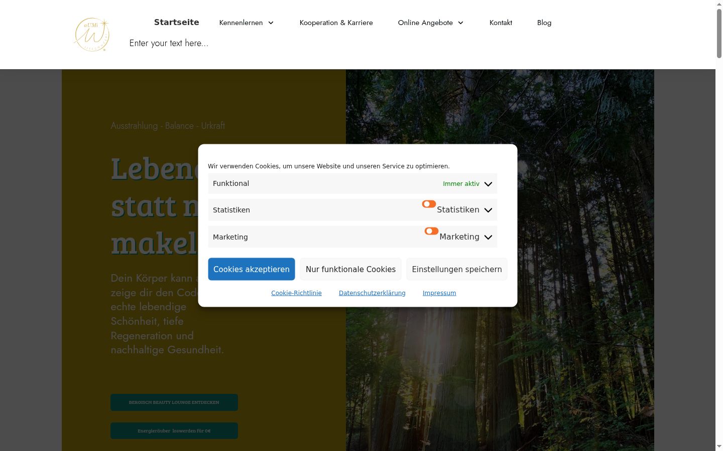 Capture d'écran de la bannière de consentement affichée avant toute interaction