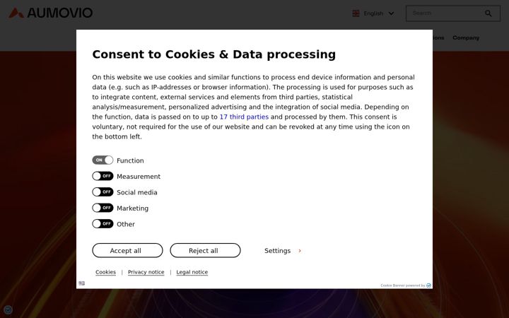 Screenshot of aumovio.com
