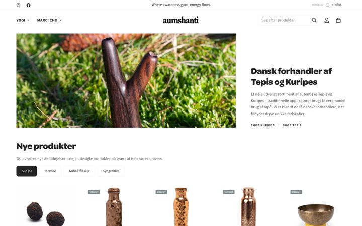 Screenshot of aumshanti.dk