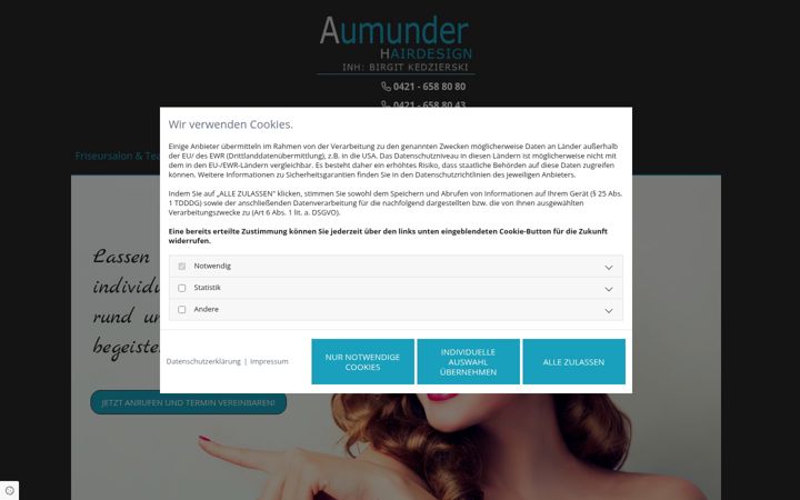 Screenshot του aumunder-hairdesign.de