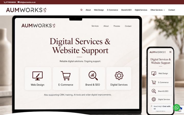 Screenshot του aumworks.co.uk