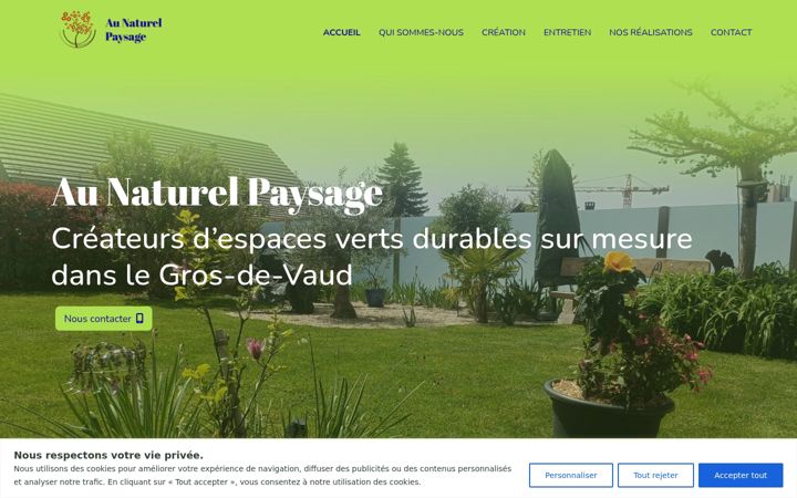 Screenshot of aunaturelpaysage.ch