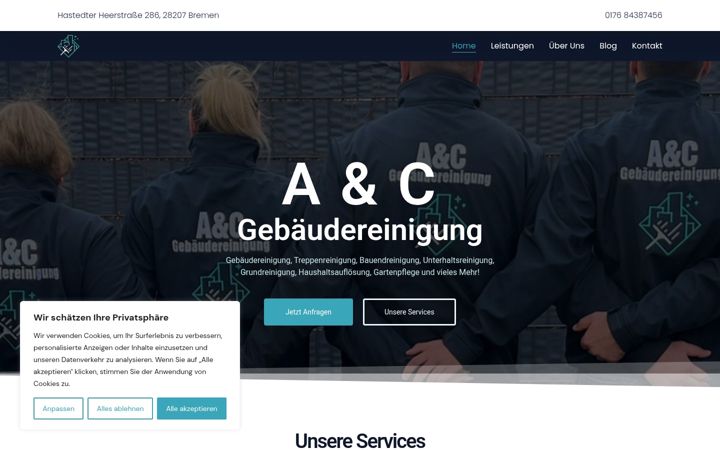 Screenshot of aundcgebaeudereinigung.de