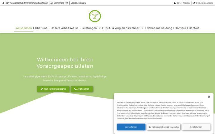 Screenshot of aundk-vorsorge.de