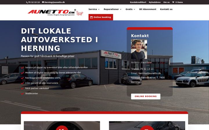 Screenshot of aunetto.dk