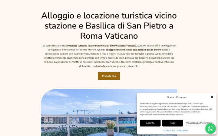 Screenshot ta' auntieshouseroma.com