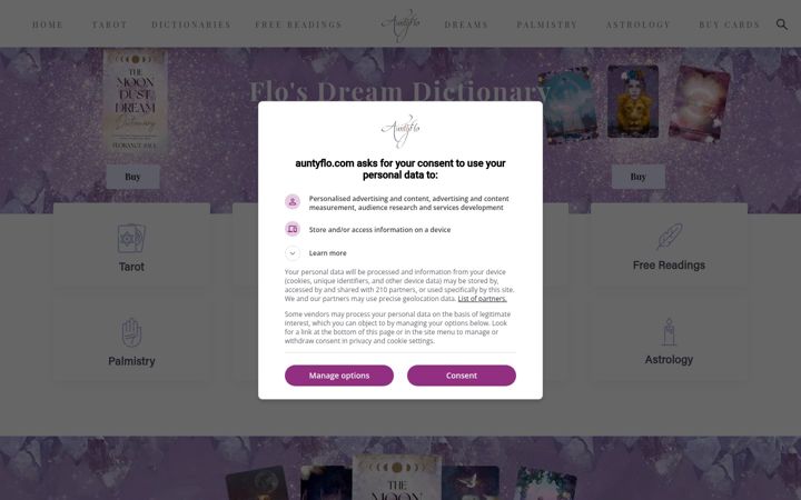Screenshot of auntyflo.com