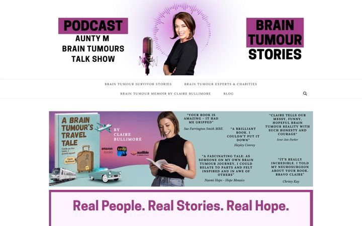 Screenshot of auntymbraintumours.com