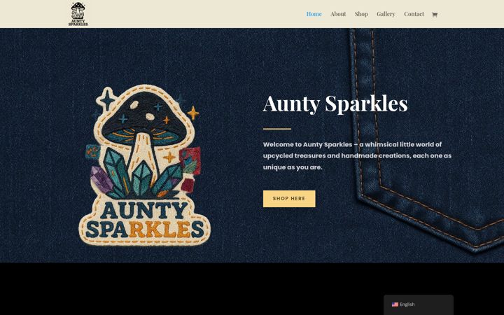 Screenshot ta' auntysparkles.com