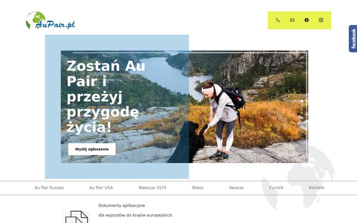 Snímek obrazovky aupair.pl