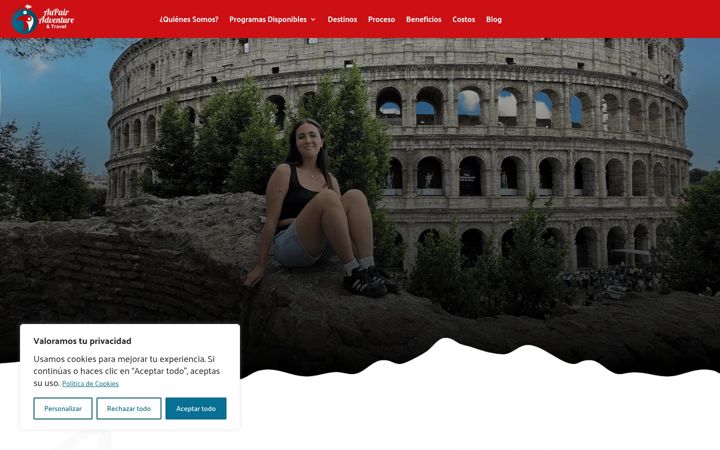 Screenshot ta' aupairadventureandtravel.com