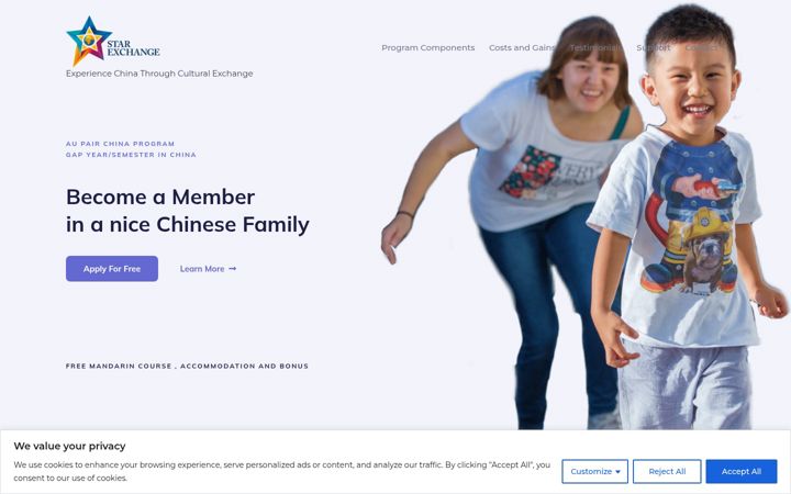 Screenshot of aupairchina.online