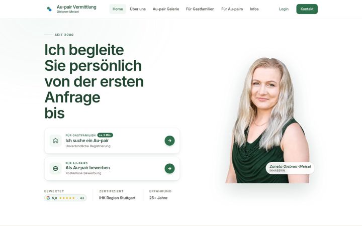 Screenshot von aupaironline.info