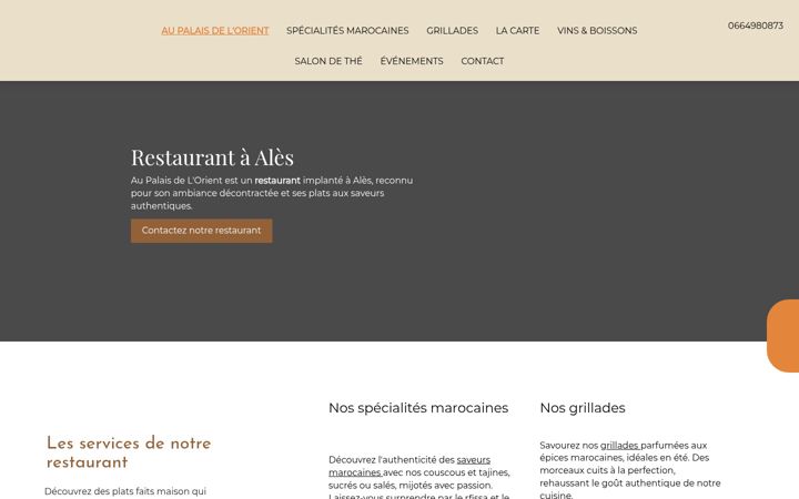 Screenshot of aupalaisdelorient-ales.fr