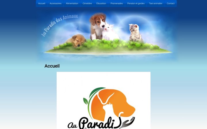 Screenshot of auparadisdesanimaux.fr