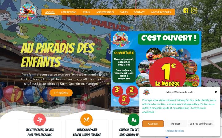Screenshot of auparadisdesenfants.fr