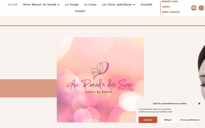 Screenshot of auparadisdessens.fr