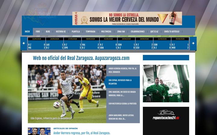 Screenshot of aupazaragoza.com