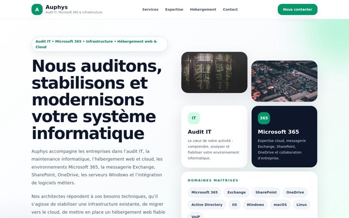 Screenshot of auphys.ch