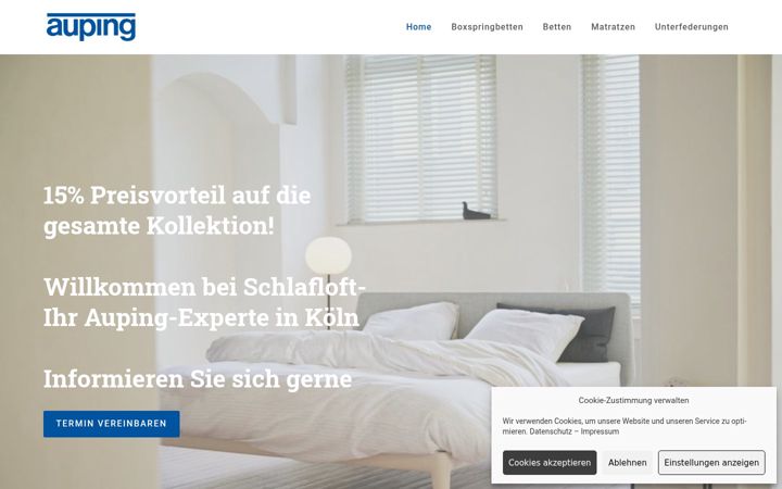 Screenshot of auping-koeln.de