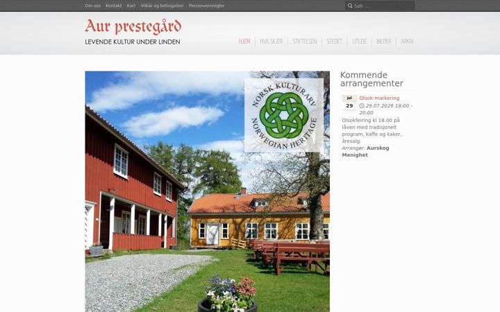Screenshot of aur-prestegaard.no
