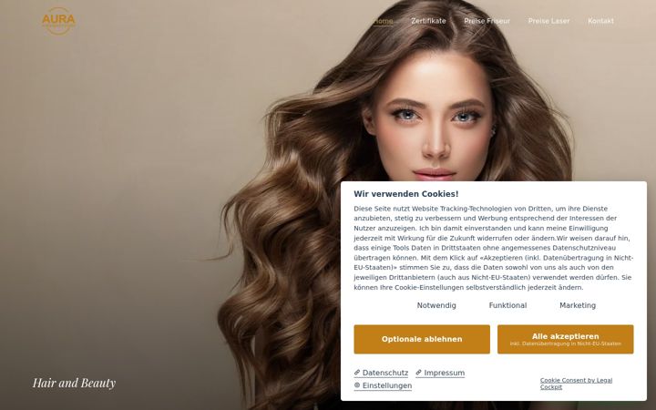 Screenshot di aura-beautystudio.de