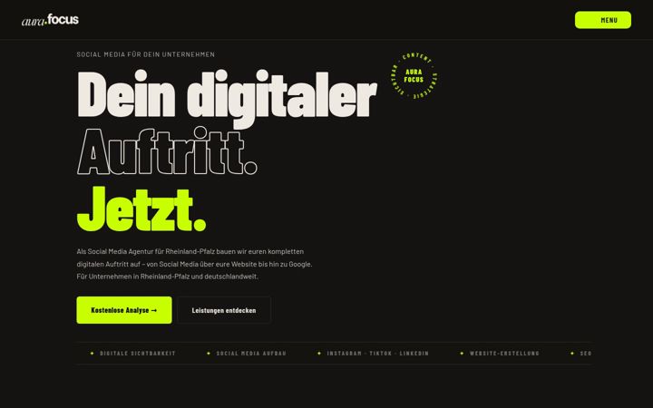 Screenshot of aura-focus.de