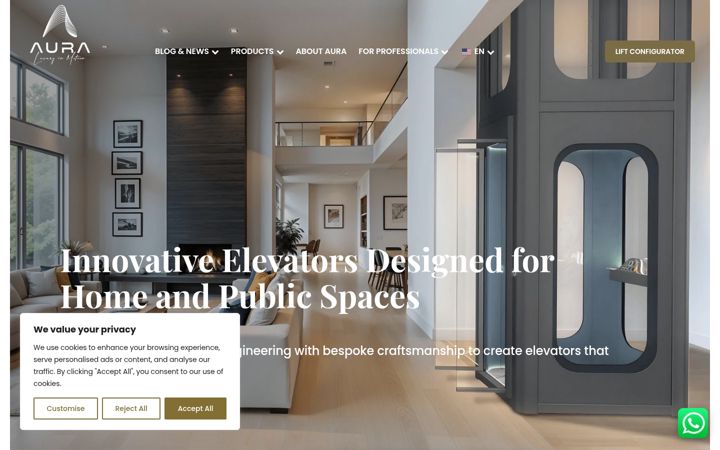 Screenshot of aura-lifts.com