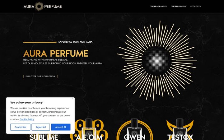 Screenshot of aura-perfume.com