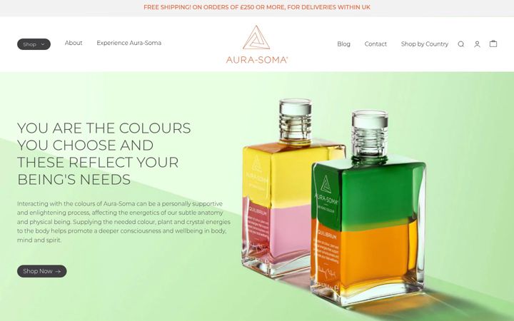 Screenshot of aura-soma.com