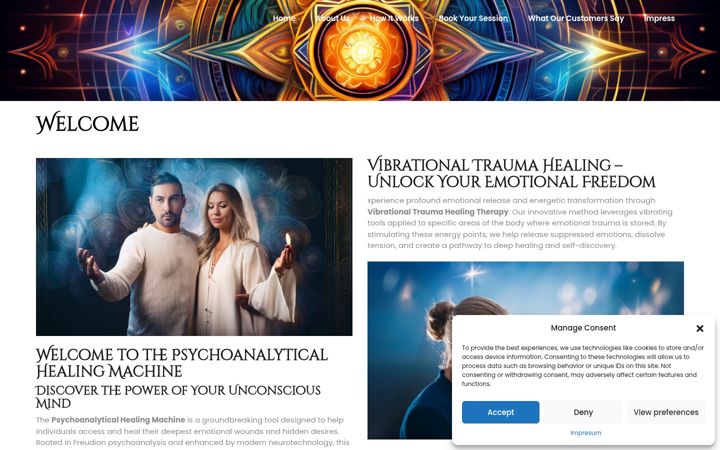Screenshot of aura-vibrations.com