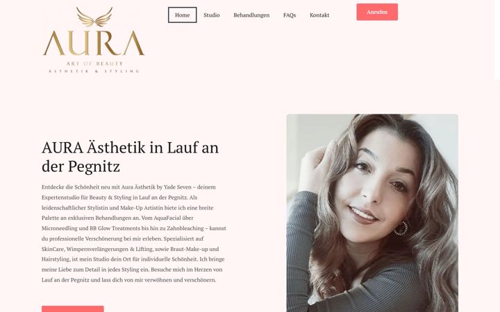 Screenshot of auraaesthetik.de