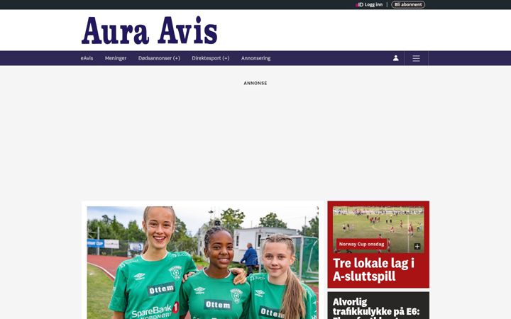 Screenshot of auraavis.no