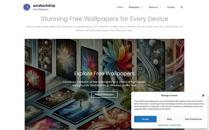 Screenshot of aurabackdrop.com